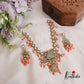Luxury Peacock Mossiante Necklace with Peach Coral Beads NC2156