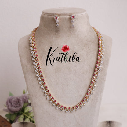 Beautiful Sparkling American Diamond Fringe Design CZ Haaram LH1923