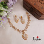 Pretty Sparking CZ Floral Design Necklace Set NC2103