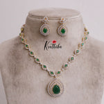 Gorgeous Sparkling CZ Raindrop Pendant Necklace NC2126  (Available in 3 Colours)