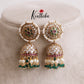 Premium Kemp Jhumka with Green Beads E466