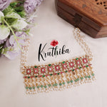 Elegant Ruby & Emerald Kundan Jadau Choker with Pearl Drops NC2099