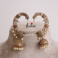 Premium Floral Crescent Earcuff with Jhumkas E469