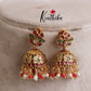 Grand Kemp Floral Design Jhumkas with Pearls Drops E474