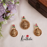 Trendy Multi Stone Temple Lakshmi Pendant Set PS18