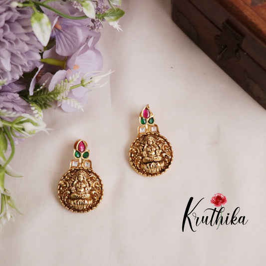 Trendy Multi Stone Temple Lakshmi Pendant Set PS18