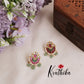 Trendy Chand Bali Jadau Studs with Pastel Green Beads Drops E428