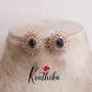 Elegant Sparking Flower Design Changeable Stone Ear Studs E433