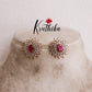 Elegant Sparking Flower Design Changeable Stone Ear Studs E433