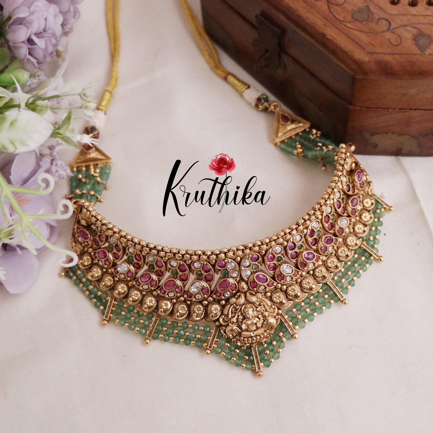 Royal Bridal Temple Lakshmi Jadau Choker NC2110