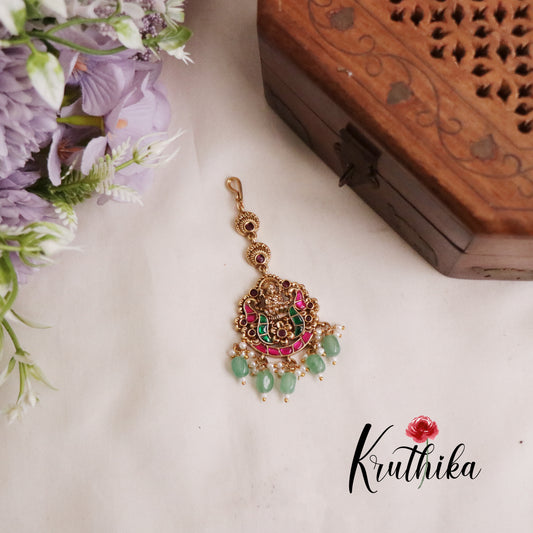 Premium Temple Lakshmi Jadau Maang Tikka MT250 (Available in 2 Colours)