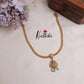 Simple Temple Ganesha and Lakshmi Chain/ Jigani set with Pastel Green Beads NC2159