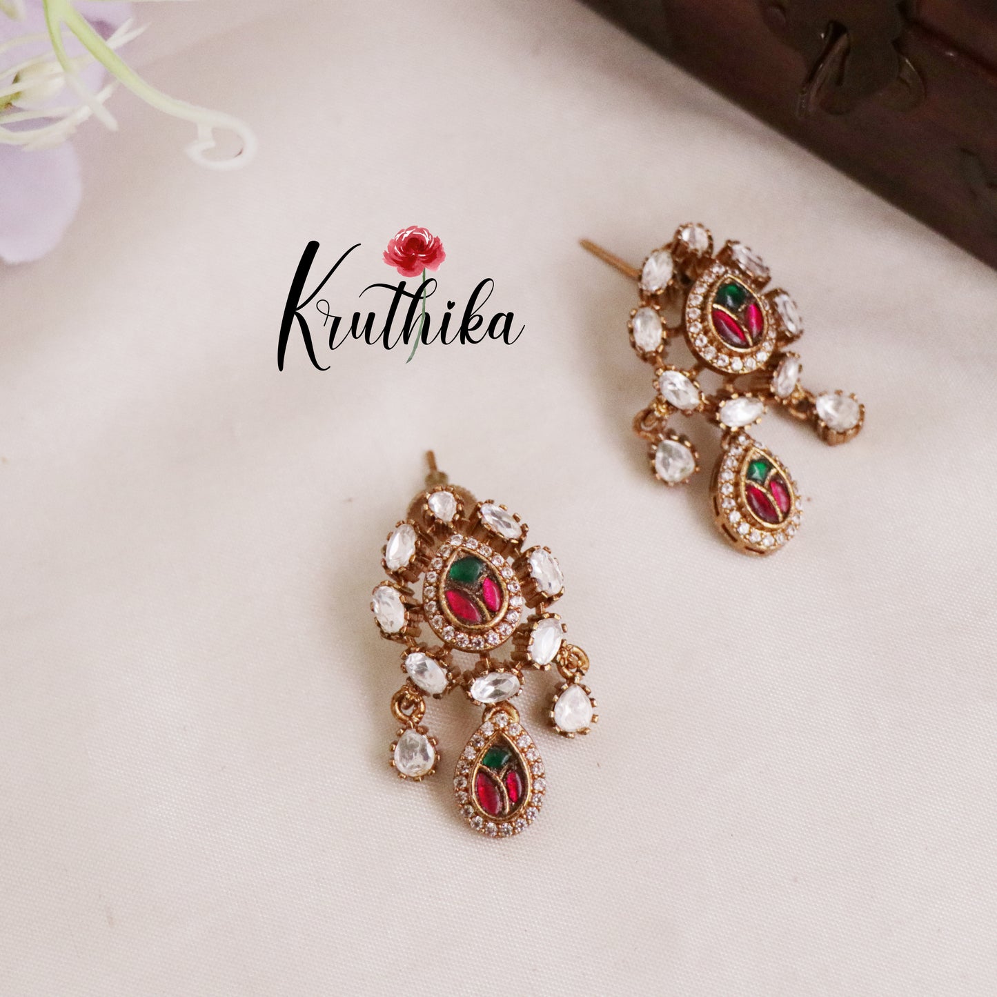 Beautiful Kundan Jadau Stone Chandbalis Design Necklace Set NC2107 (Available in 2 Colours)