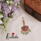 Simple Floral Jadau Maang Tikka MT253  (available in 2 Colours of Beads)