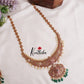 Grand Antique Kemp Pushpika Haaram with Green Beads Drops LH1933