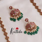 Grand Antique Kemp Pushpika Haaram with Green Beads Drops LH1933