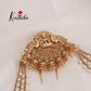 Traditional Antique Lakshmi Jhumka Jada Billa With Triple Strand Pearl Drop Chains J275