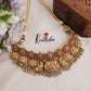 Exclusive Bridal Temple Lakshmi Devi AD Jadau Chocker with Pastel Green Beads NC2111