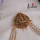 Premium Antique Sita Rama Lakshmana Motifs Jada Billa With Triple Strand Pearl Drop Chains J276