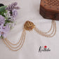 Premium Antique Sita Rama Lakshmana Motifs Jada Billa With Triple Strand Pearl Drop Chains J276