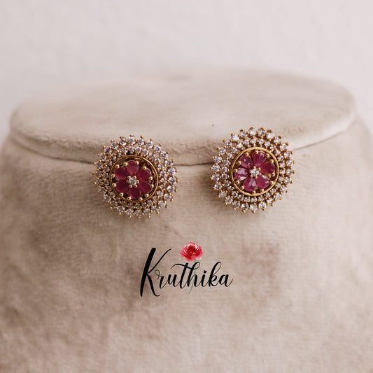 Beautiful Sparkling Floral Radiance Changeable Ear Studs E538