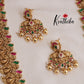 Royal Bridal Antique Lakshmi & Peacock Jadau Haaram with Golden Beads Drops LH1921