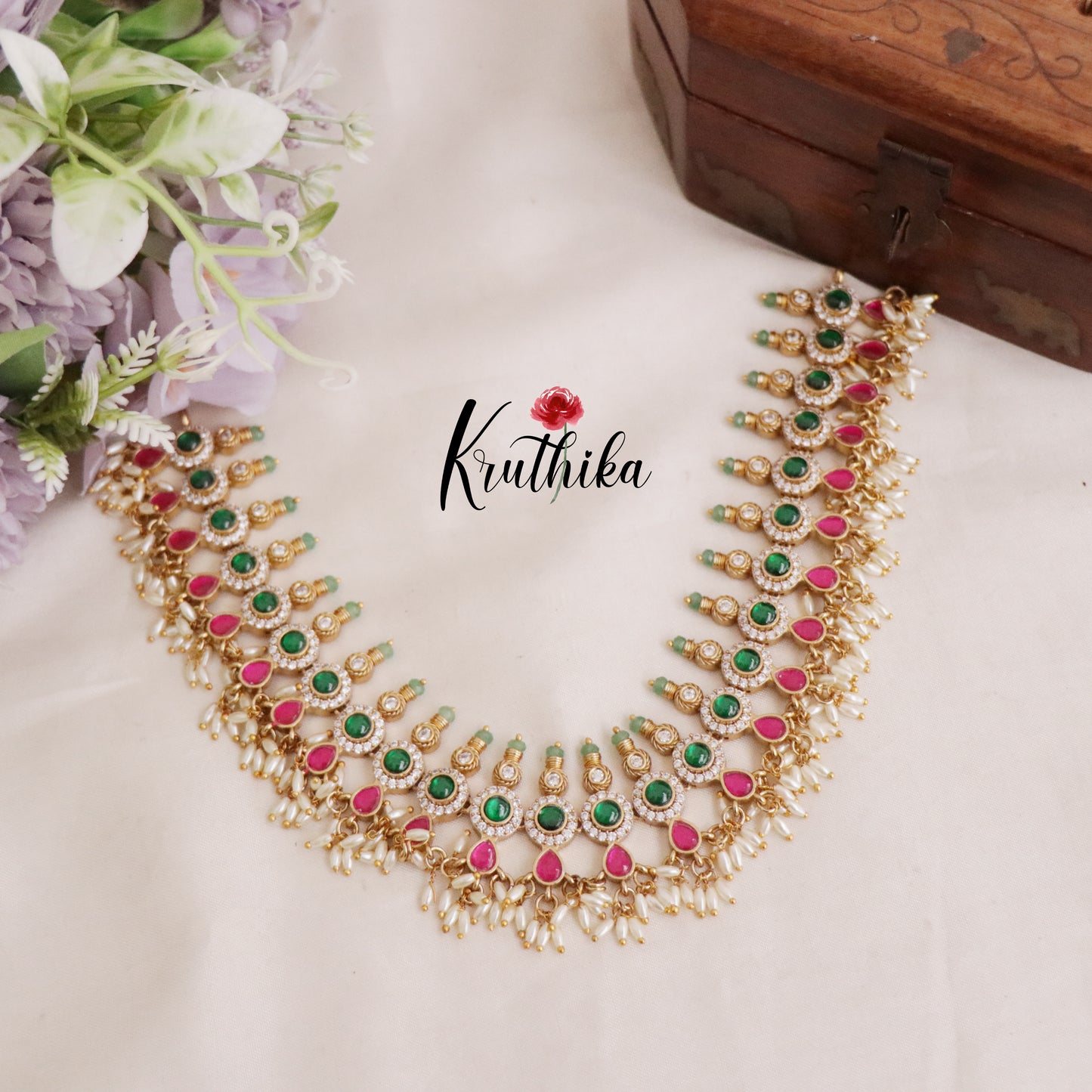 Premium Multi Stone Guttapusalu Bridal Set BS035