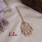 Royal Sparking CZ Blossom with Dewdrop Maang Tikka MT255 (Available in 3 Colours)