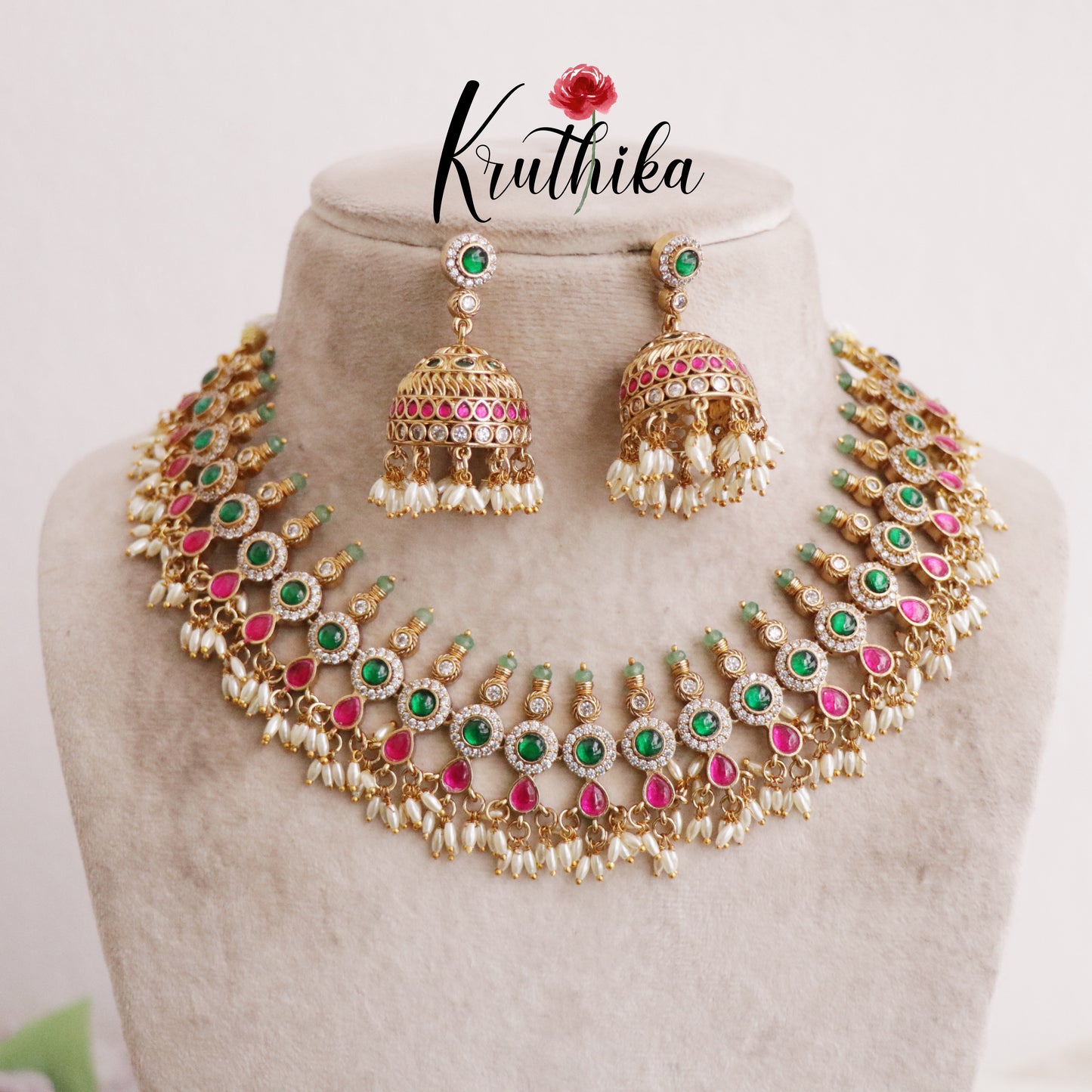 Premium Multi Stone Guttapusalu Bridal Set BS035