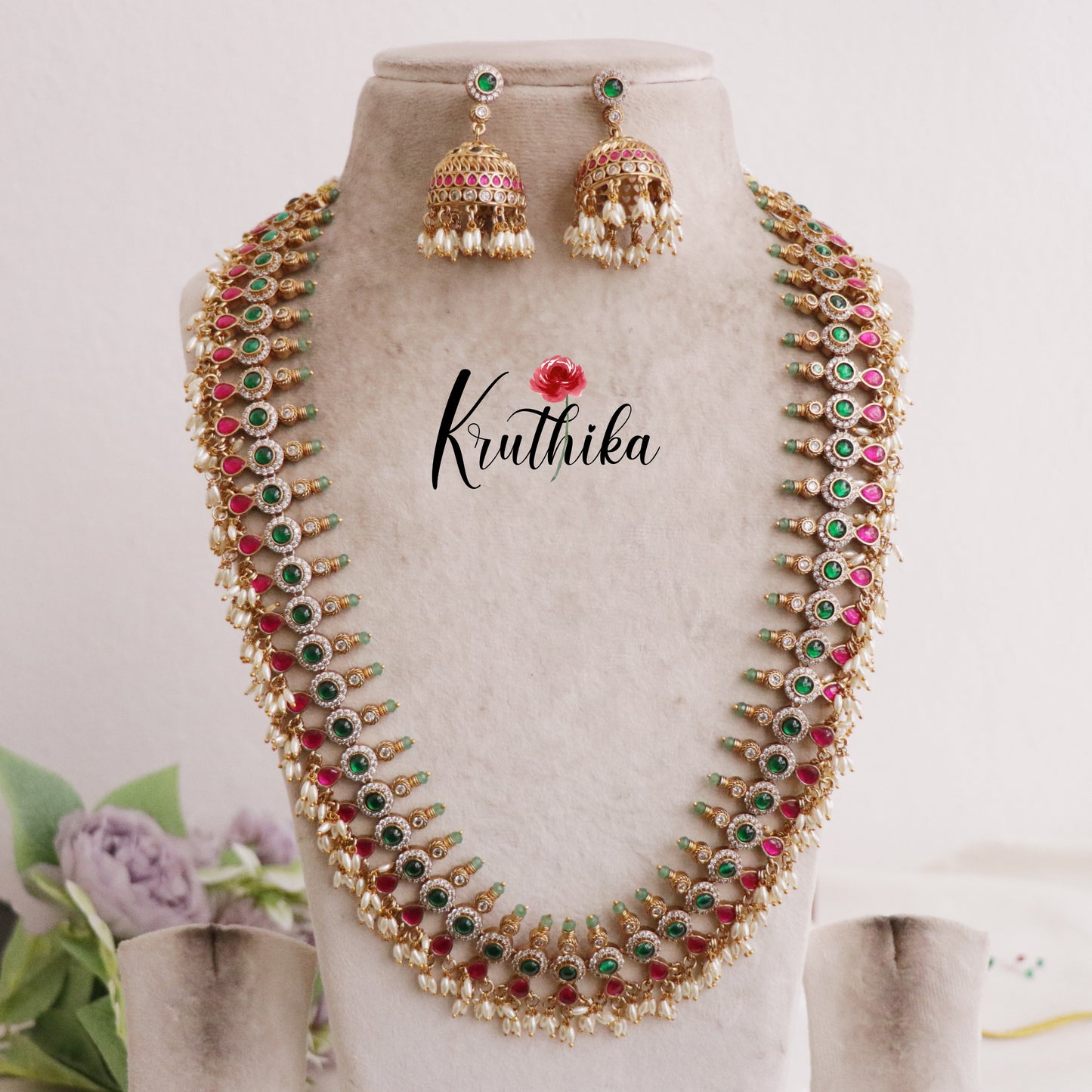 Premium Multi Stone Guttapusalu Bridal Set BS035