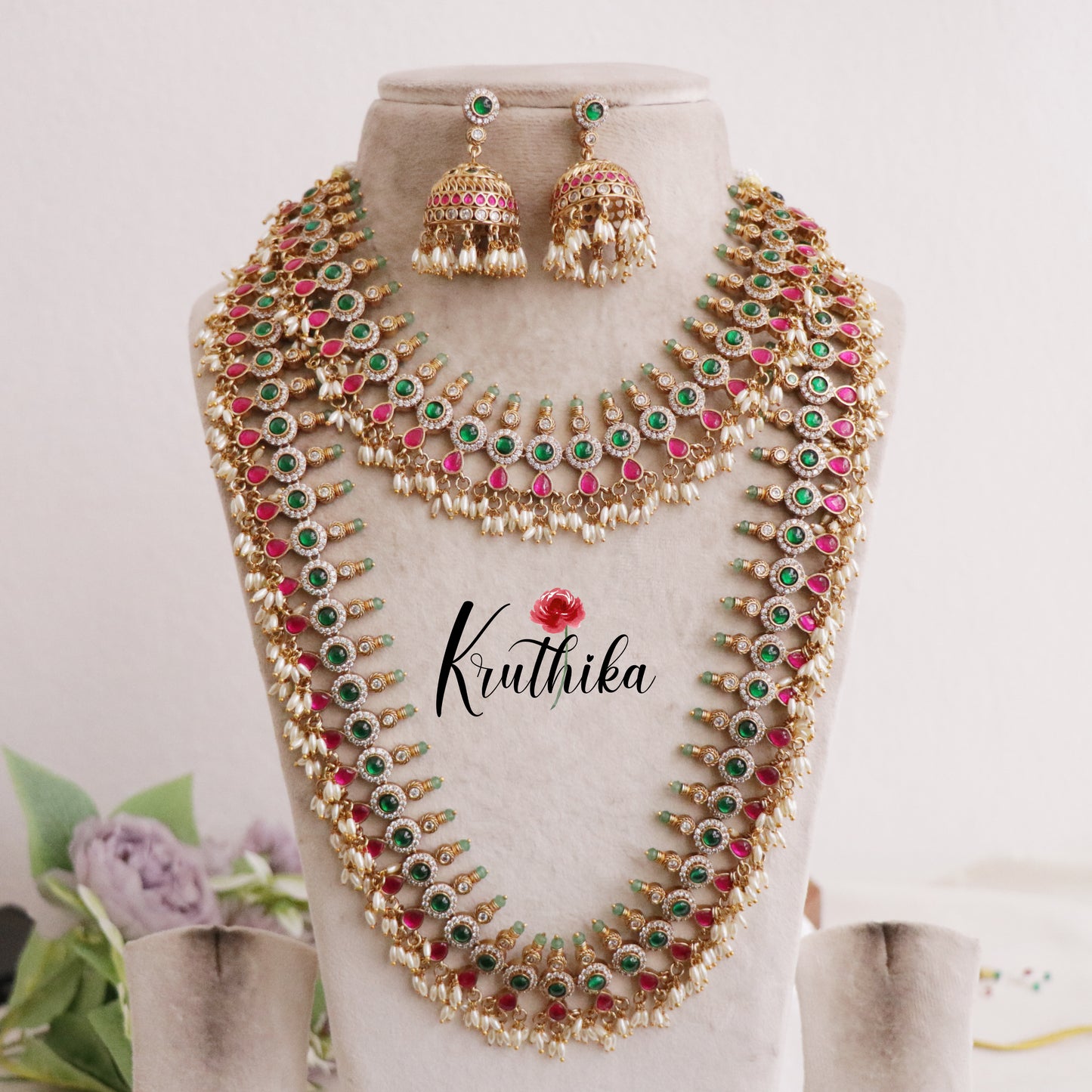 Premium Multi Stone Guttapusalu Bridal Set BS035