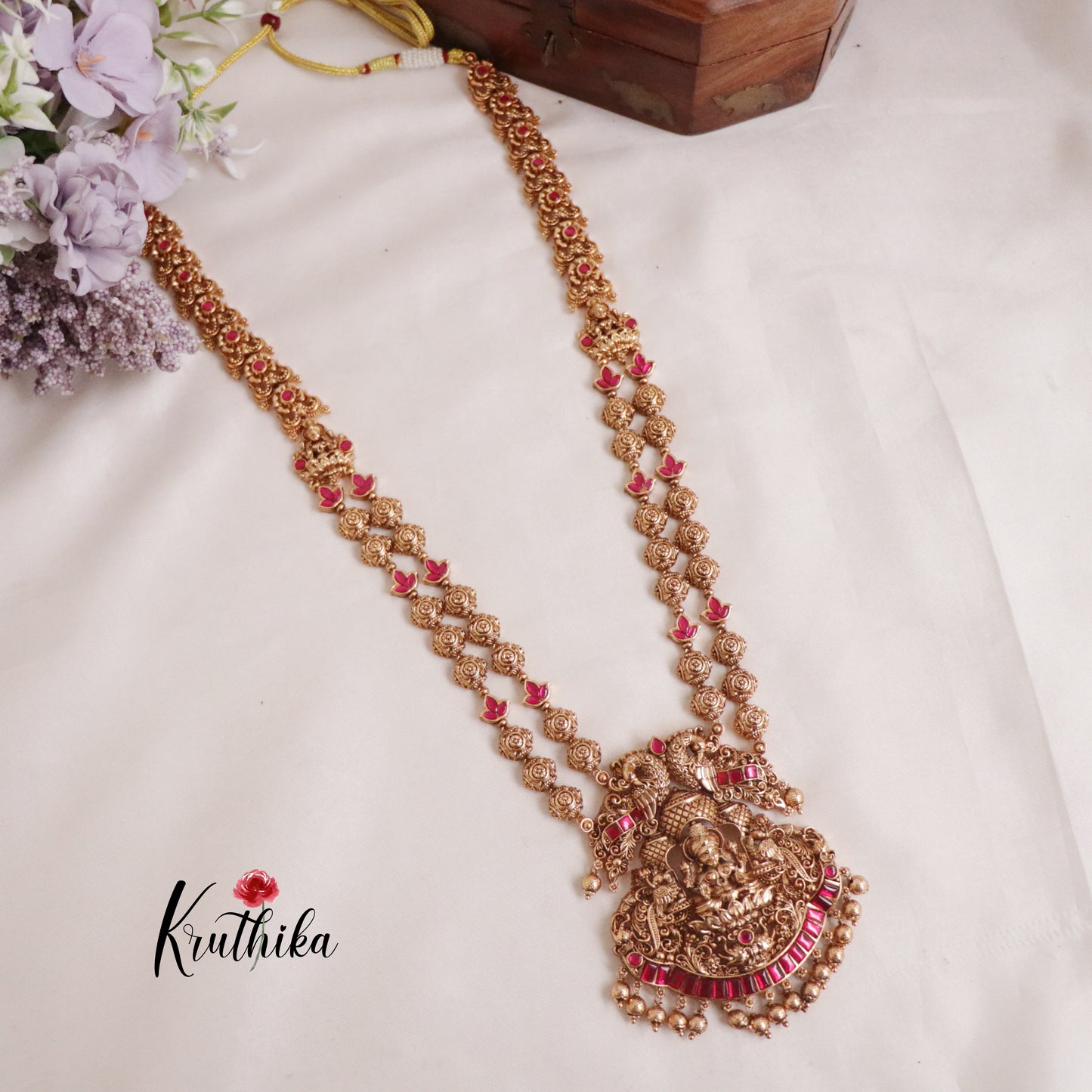 Grand Lakshmi Jadau Beads Haaram LH2000