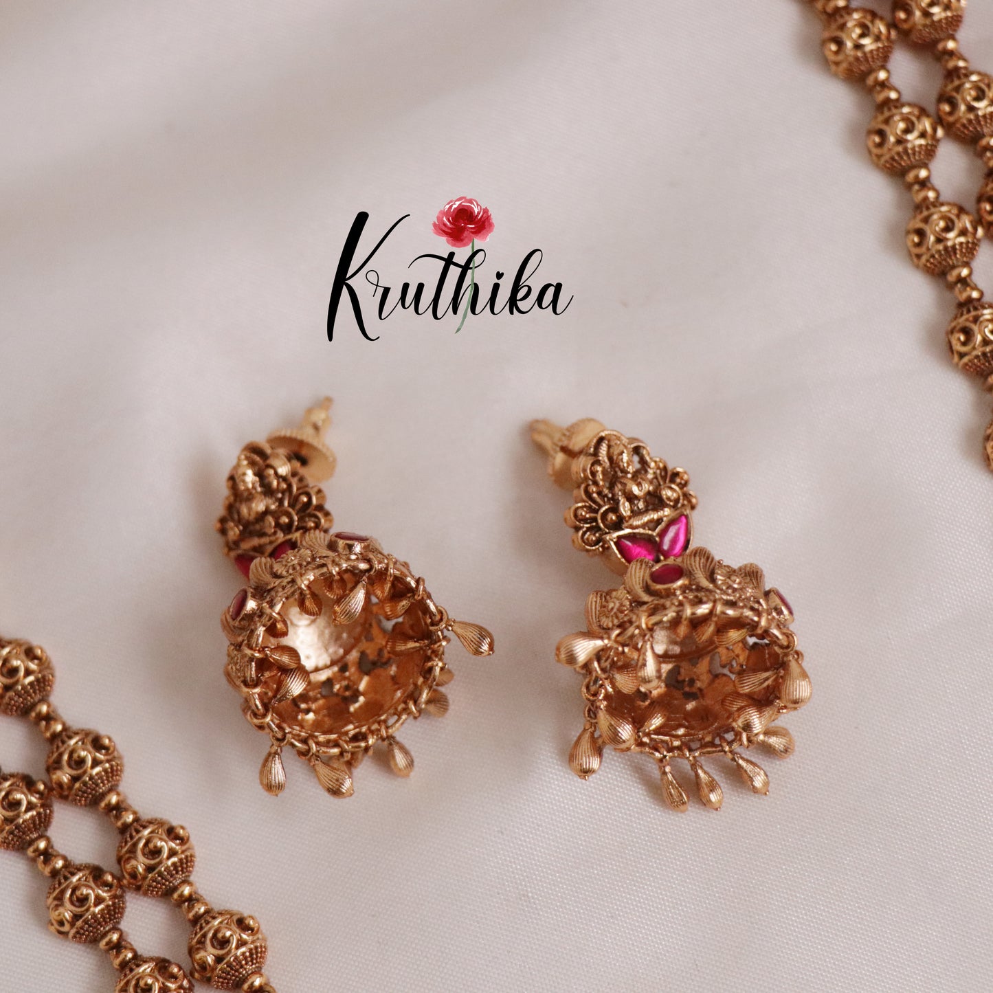 Royal Lakshmi Jadau golden Beads Haaram LH2002