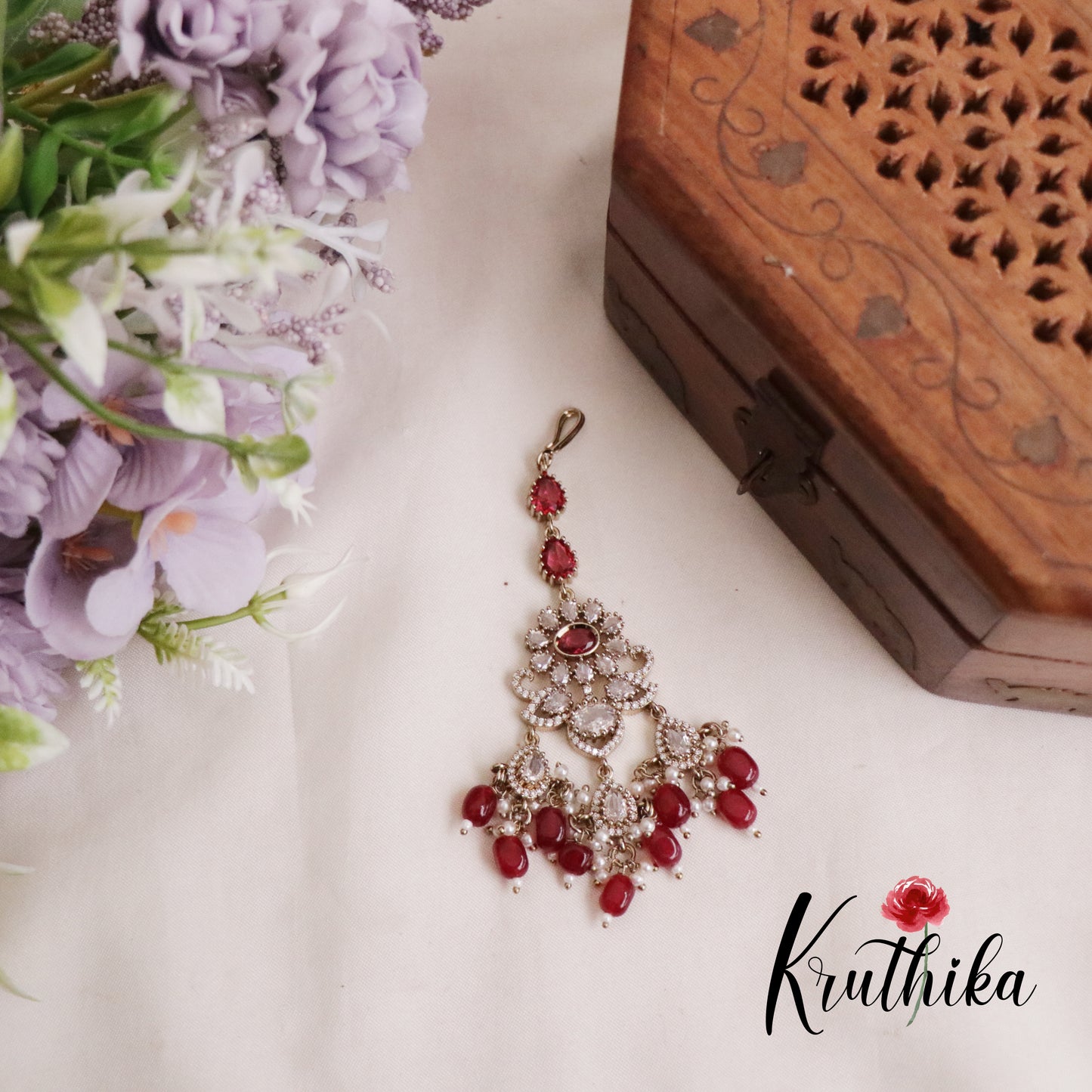 Royal AD/Victorian Necklace with Pair of Earrings & Maang Tikka NC2077(Available in 5 Colours)