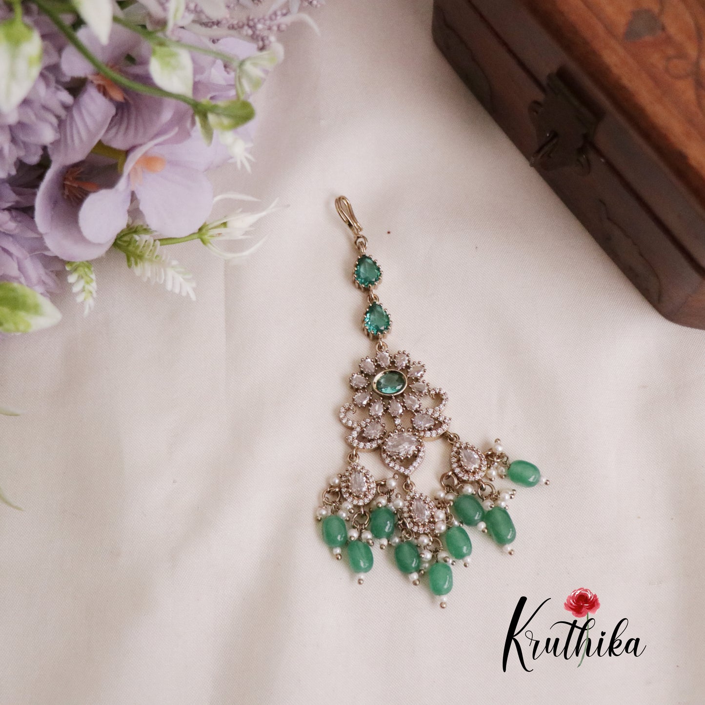 Royal AD/Victorian Necklace with Pair of Earrings & Maang Tikka NC2077(Available in 5 Colours)