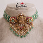 Beautiful Lakshmi Peacock Jadau Chocker Beads NC2106 (Available in 2 Colour Beads)
