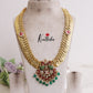 Elegant  Peacock Antique Jadau Kasu Haram with Green Beads LH1920