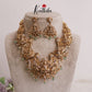 Grand Heavy Bridal CZ Temple Lakshmi with Peacocks Haaram   with Pastel Green Beads NC2113