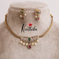 Simple CZ Lotus Design Necklace Set NC2090
