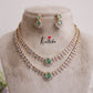 Trendy Sparking Double Layer CZ Necklace Set NC2136 (Available in 4 Colours)