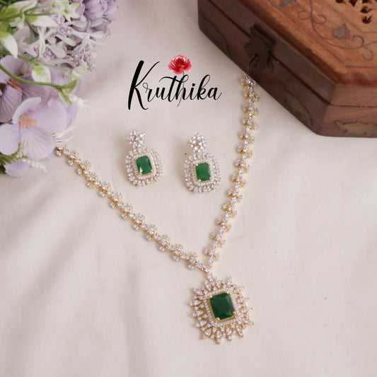 Elegant Sparkling Majesty CZ Necklace Set NC2081 (Available in 3 Colours)