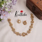 Beautiful Gold Plated Floral Kundan Stone Studded Necklace with Earrings NC2083 (Available in 3 Colours)