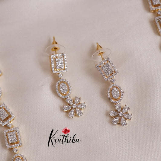 Elegant CZ Sparkling AD Floral Haaram LH1926