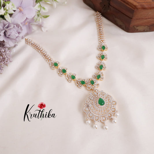 Trendy CZ Sparkling Floral Design with Pearl Drops NC2150(Available in 2 Colors)
