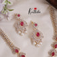Trendy CZ Sparkling Floral Design with Pearl Drops NC2150(Available in 2 Colors)