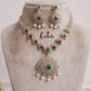 Trendy CZ Sparkling Floral Design with Pearl Drops NC2150(Available in 2 Colors)