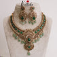 Beautiful AD Victorian  Necklace with Golden Beads Nc1979 (Available in 2 Colours)