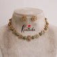 Beautiful Gold Plated Floral Kundan Stone Studded Necklace with Earrings NC2083 (Available in 3 Colours)