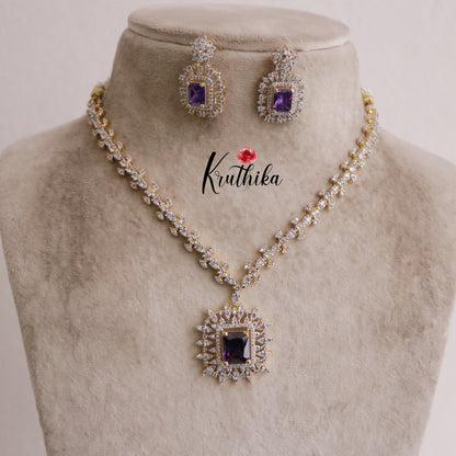 Elegant Sparkling Majesty CZ Necklace Set NC2081 (Available in 3 Colours)
