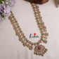 Grand Polki Kundan Bridal Haaram Set with Green and Pearls Beads LH1912